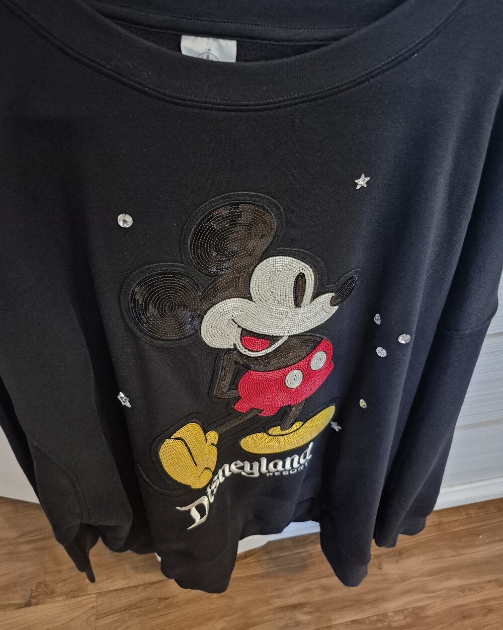 Disney Black Mickey Mouse Sequin & Appliqué Crewneck Sweater